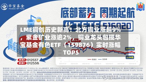 LME铜创历史新高！北方铜业涨超9%，紫金矿业涨逾2%，铜业龙头包揽华宝基金有色ETF（159876）实时涨幅TOP5