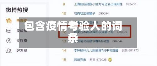 包含疫情考验人的词条