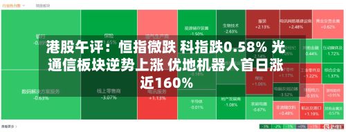 港股午评：恒指微跌 科指跌0.58% 光通信板块逆势上涨 优地机器人首日涨近160%-第1张图片