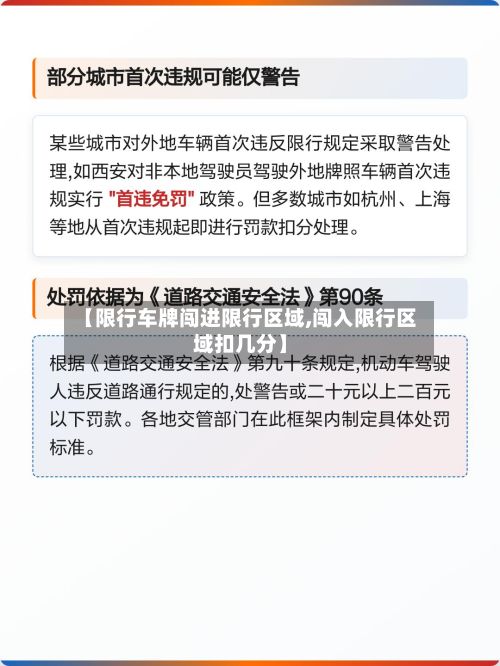 【限行车牌闯进限行区域,闯入限行区域扣几分】