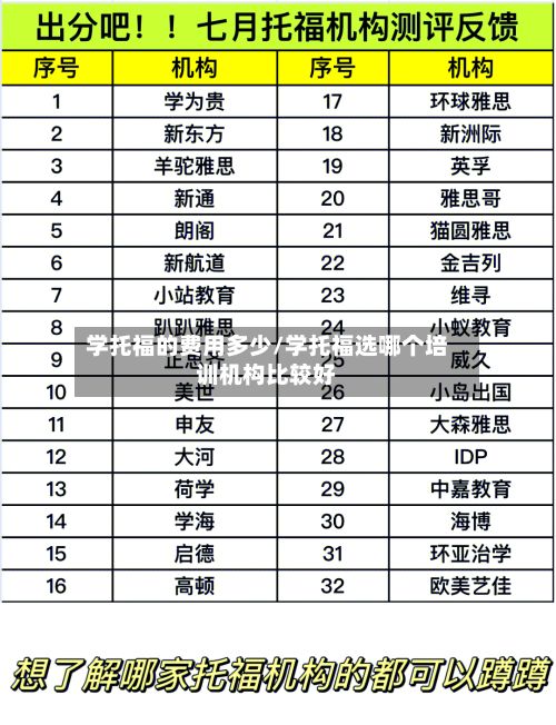 学托福的费用多少/学托福选哪个培训机构比较好
